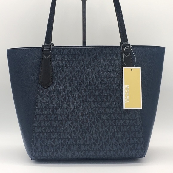 MICHAEL KORS KIMBERLY SM BONDED TOTE NAVY MULTI - Picture 5 of 14